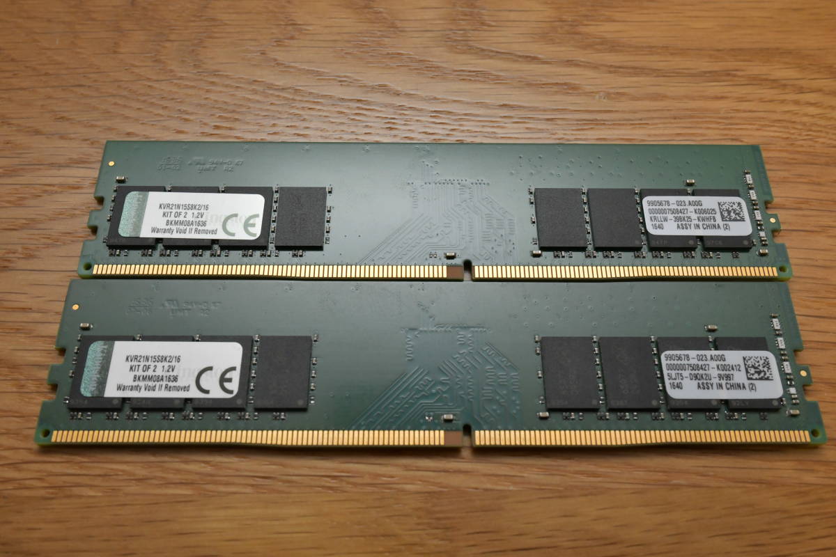 Kingston DDR4 KVR21N15S8K2⁄16 8GB×2 16GB 2枚 8GB キングストン Q59