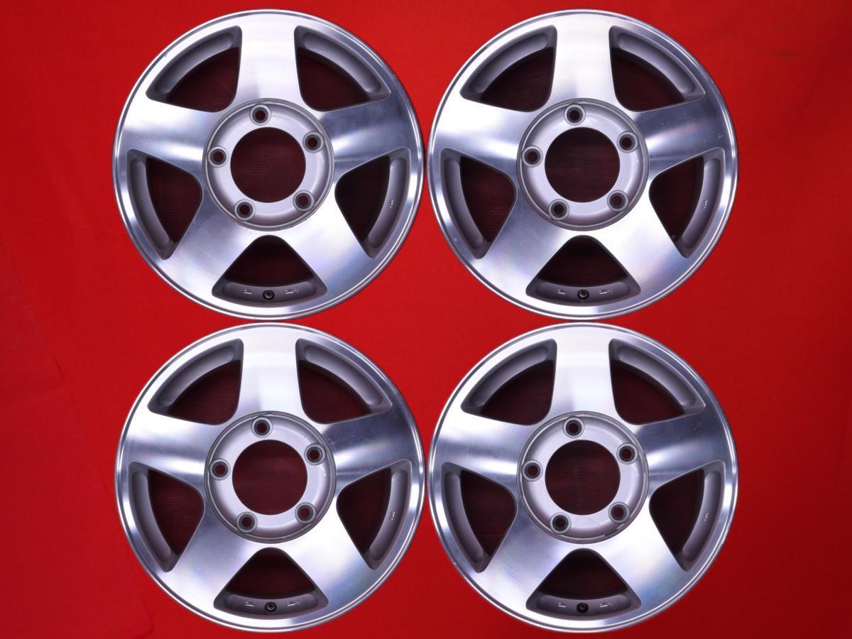 激安 中古 4本セット 5スポークタイプ 社外 アルミホイール 16インチ 8JJ インセット+48 PCD150 5穴 ハブ径Φ110 ランクル など cc16