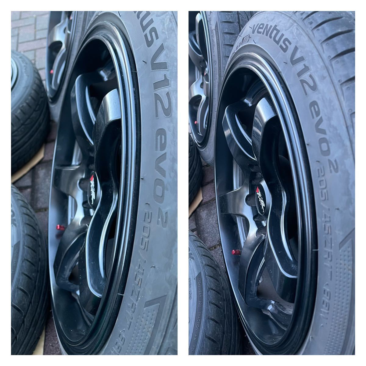 中古美品】XXR555 17インチ 8J +35 100/114.3 マルチPCD 205/45R17 4