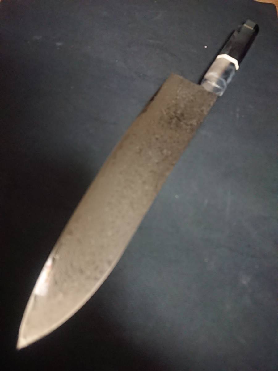 V金10号 牛刀 黒檀白水牛柄 黒檀柄 24cm 67層鏡面v金10号 ブラック