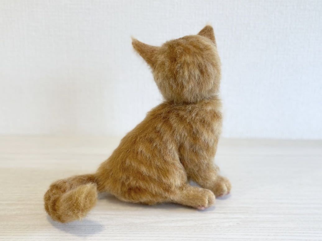 A猫 羊毛フェルト茶トラ猫【ハンドメイド 猫 羊毛フェルト | ハンドメイド 猫 茶トラ 羊毛 羊毛フェルト手作り