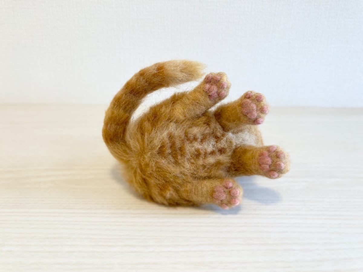 羊毛フェルト | ハンドメイド 猫 茶トラ 羊毛 羊毛フェルト手作り