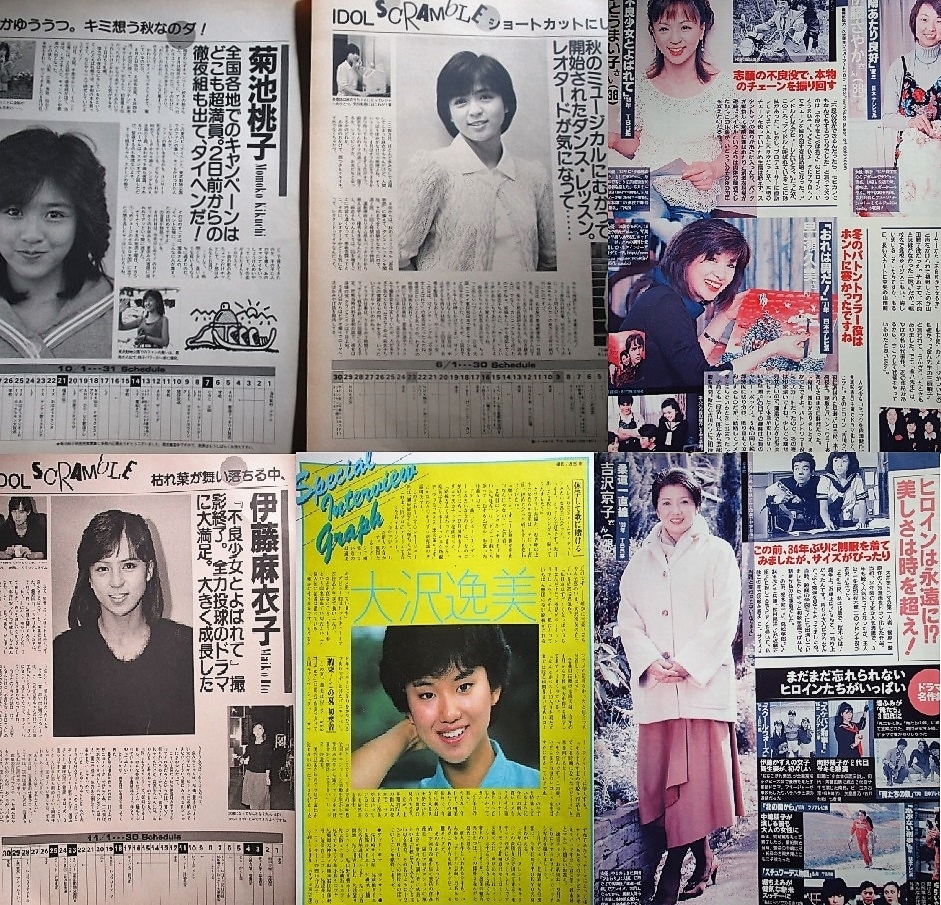 伊藤麻衣子切り抜き いとうまい子菊池桃子伊藤さやか中森明菜森尾由美大沢逸美早瀬久美吉沢京子黒川ゆり徳丸純子松本伊代北原佐和子 タレント 売買されたオークション情報 Yahooの商品情報をアーカイブ公開 オークファン Aucfan Com