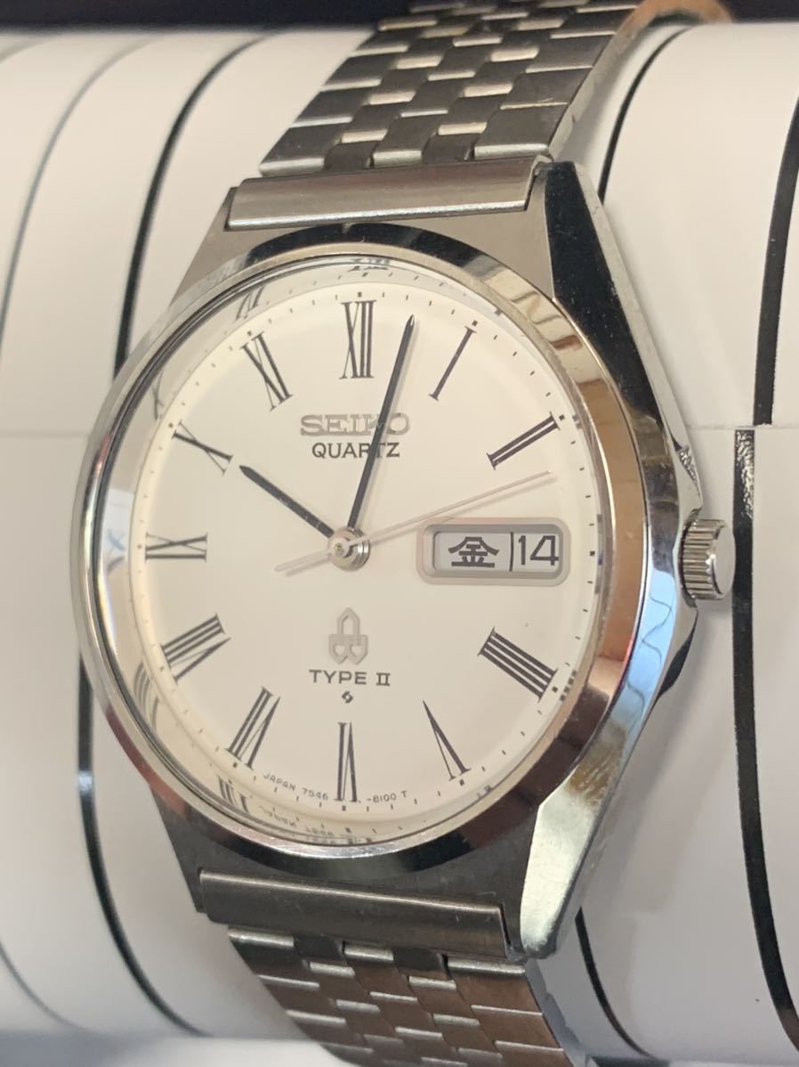 SEIKOメンズ時計 デッドストック級】SEIKO TypeⅡ 7546-8000 ローマンインデックス