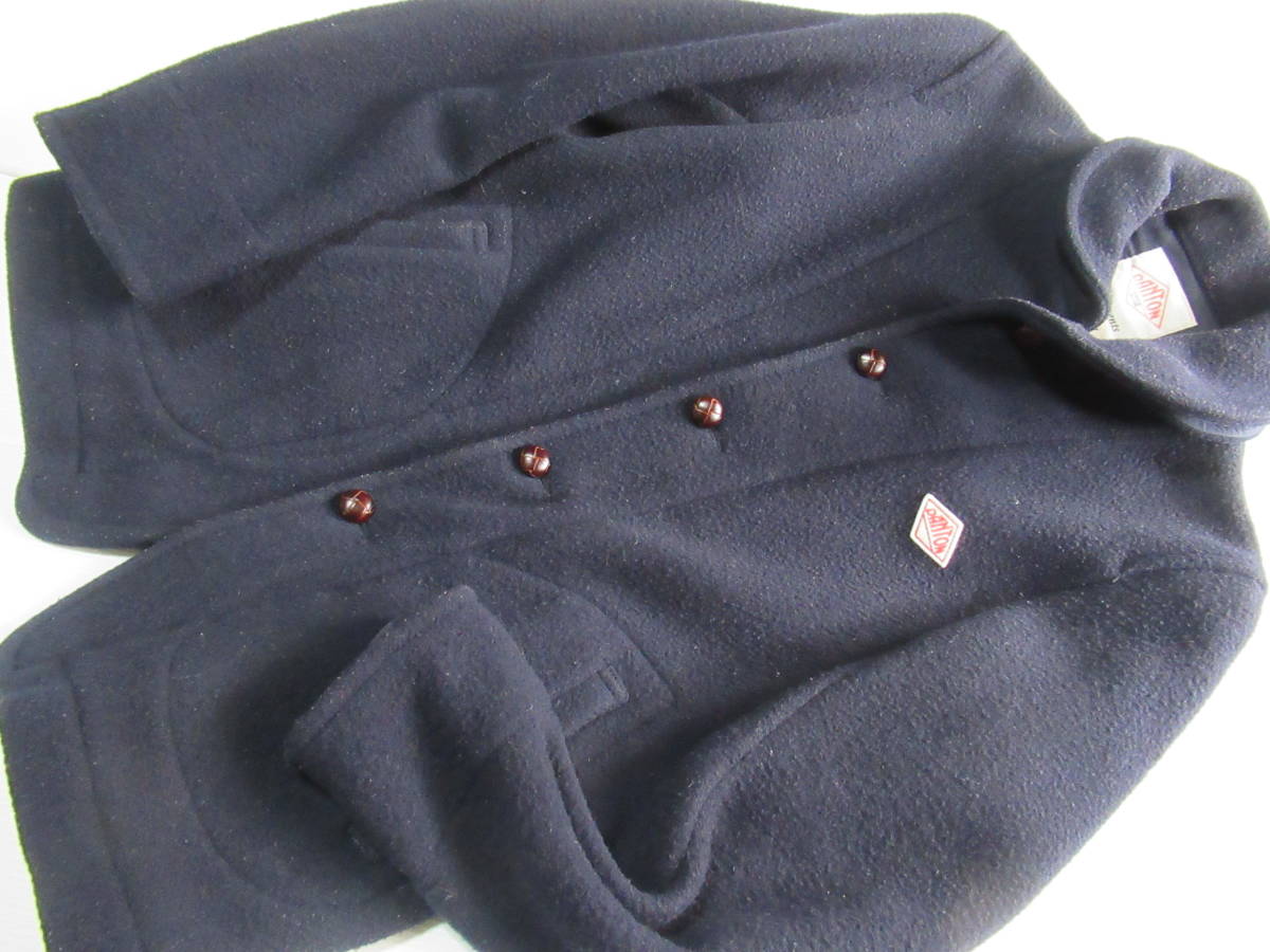 DANTONダントン 丸襟ウールモッサコート紺42 DANTON ダントン ネイビー