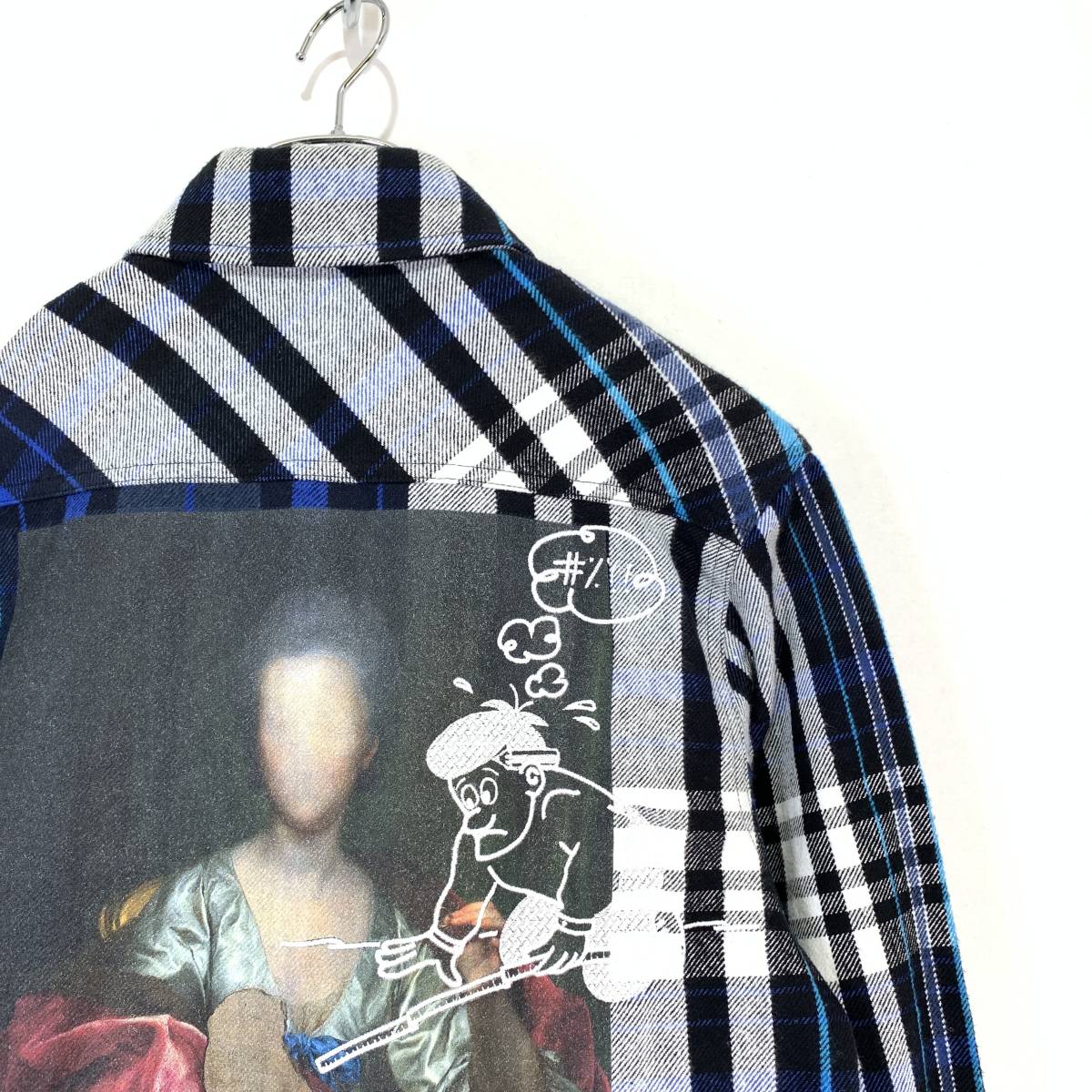 極美品】19AW Off-White オフホワイト バックプリント チェック  