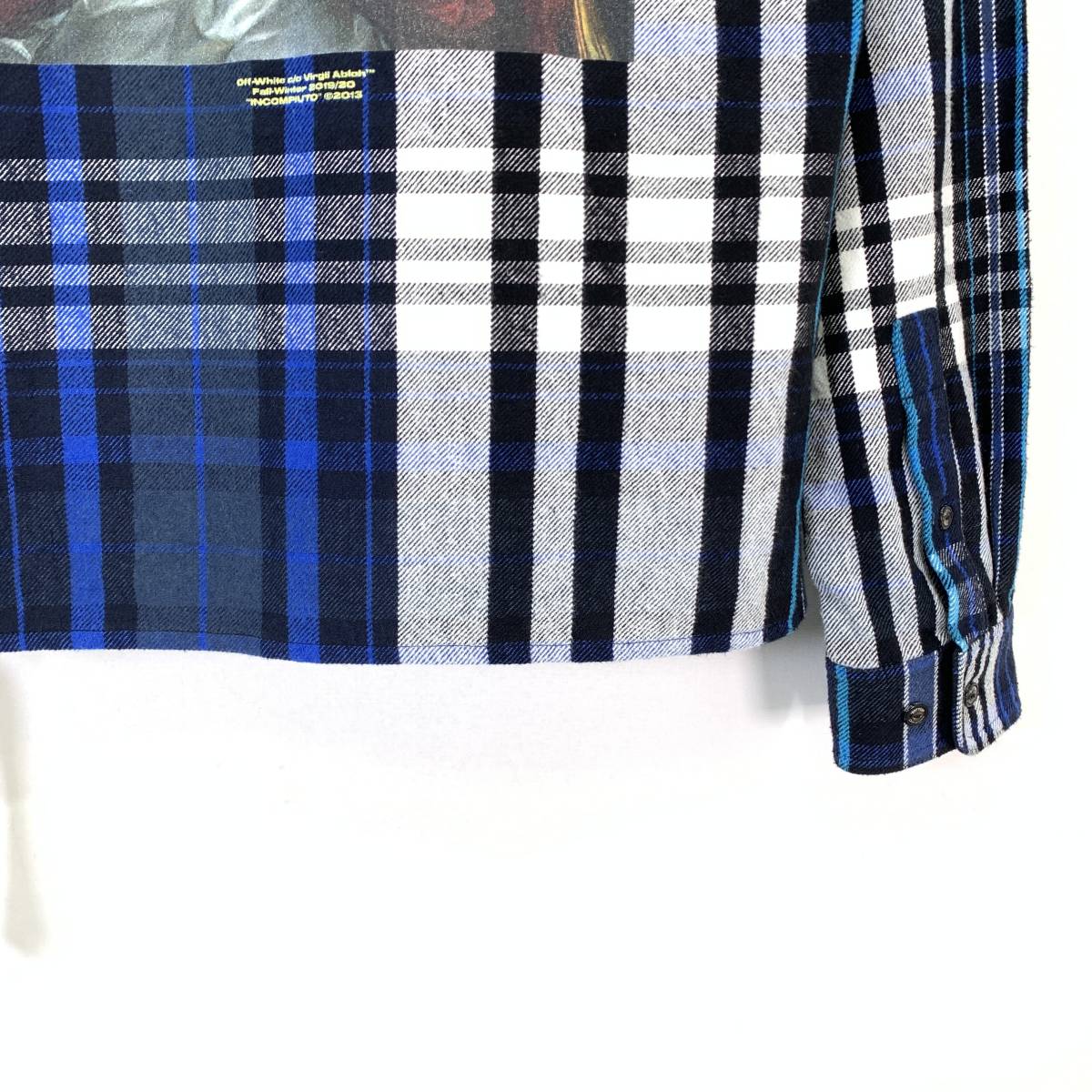 極美品】19AW Off-White オフホワイト バックプリント チェック  