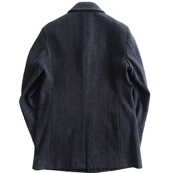 新品 ミエル NOVALAN ウール ツイード シングル コート M 紺 【264405 