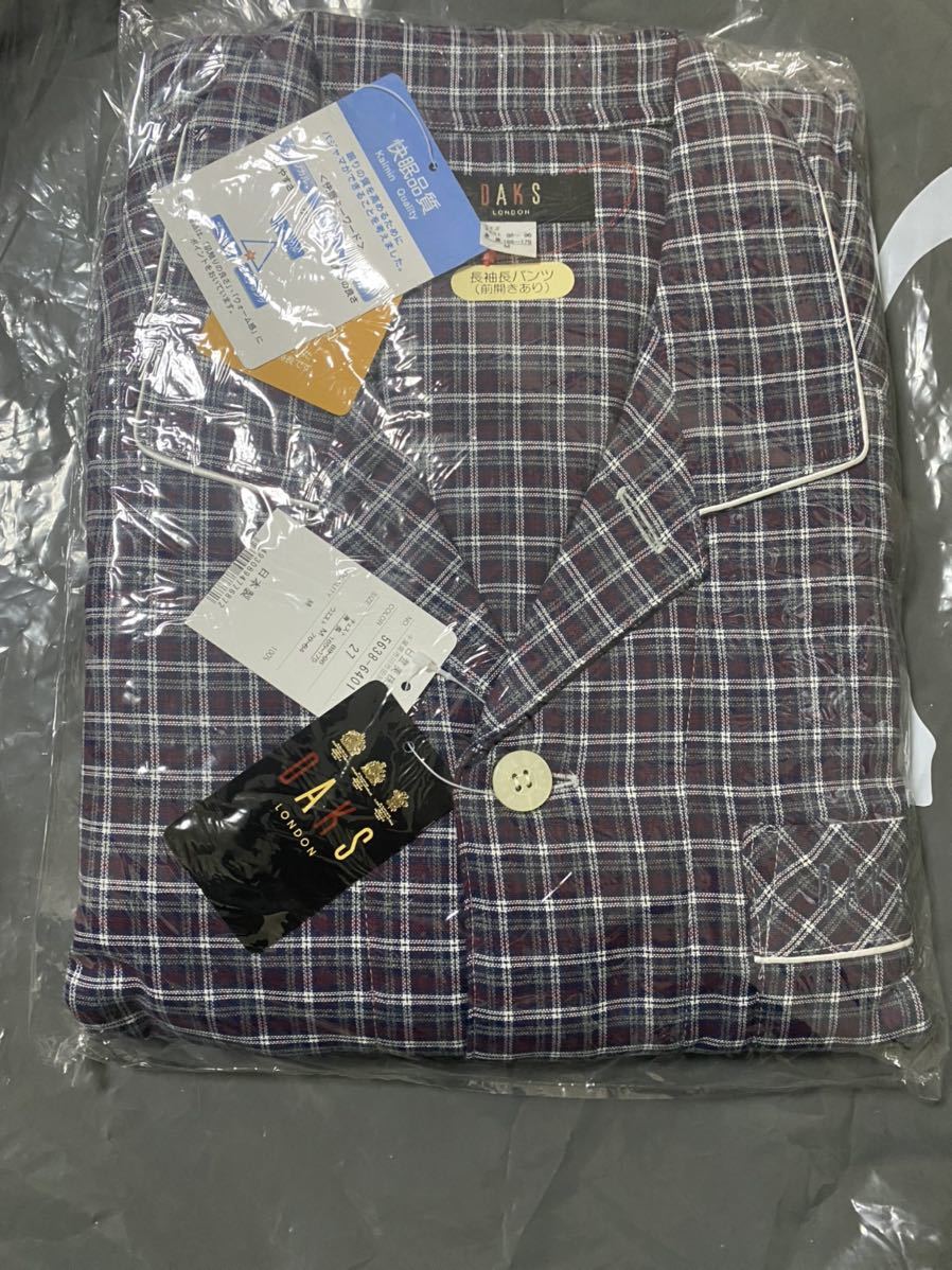 【全国無料，豊富な】 DAKS ダックス チェック柄 快眠 二重織りガーゼ 長袖長ズボン パジャマ ティラードパジャマ Mサイズ 定価15 400円 コロナ対策(パジャマ)｜売買されたオークション情報、yahooの商品情報をアーカ パジャマ
