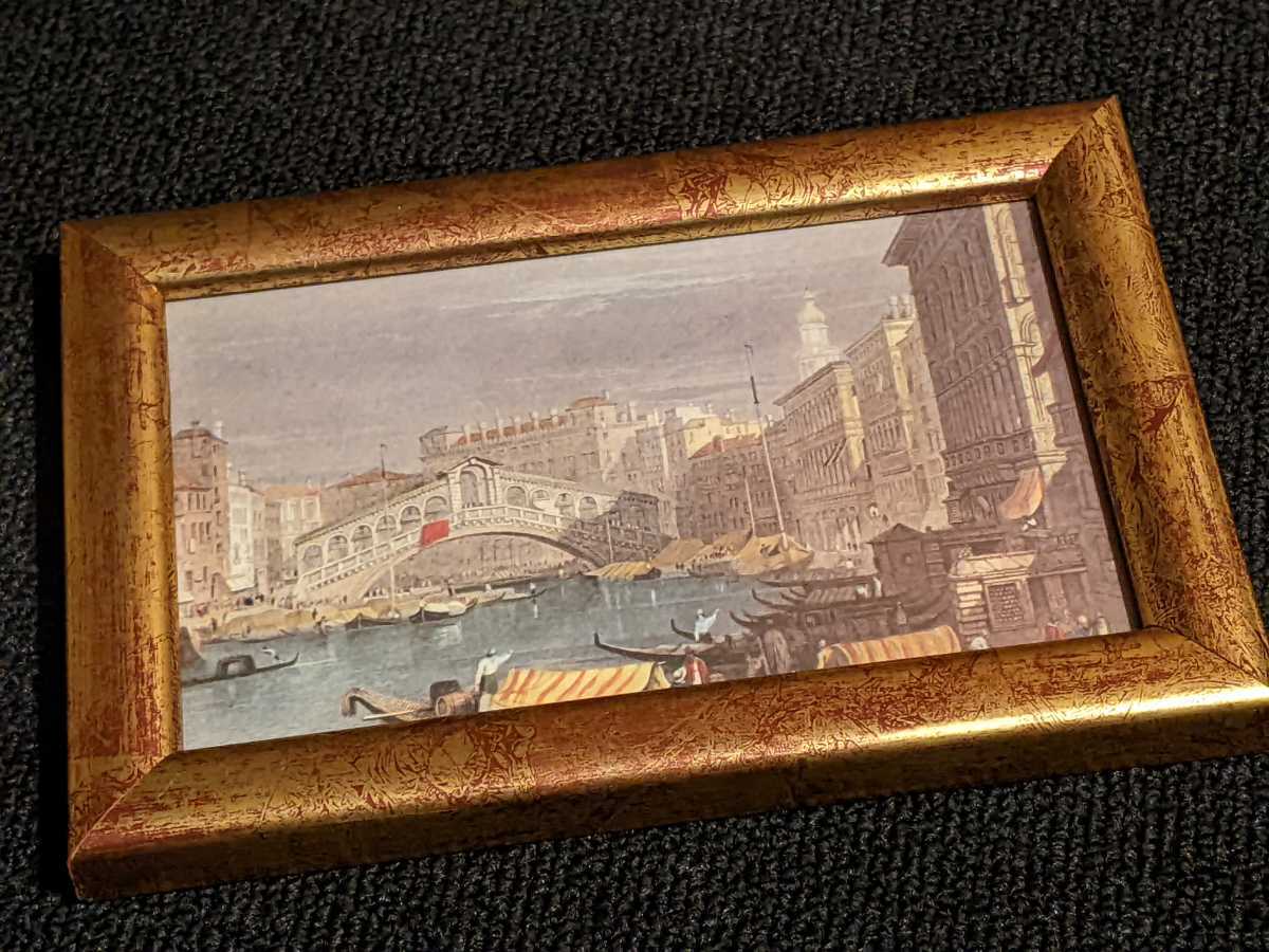 ヴェネツィア ベネチア リアルト橋 絵 額入り リアルト橋 イタリア 