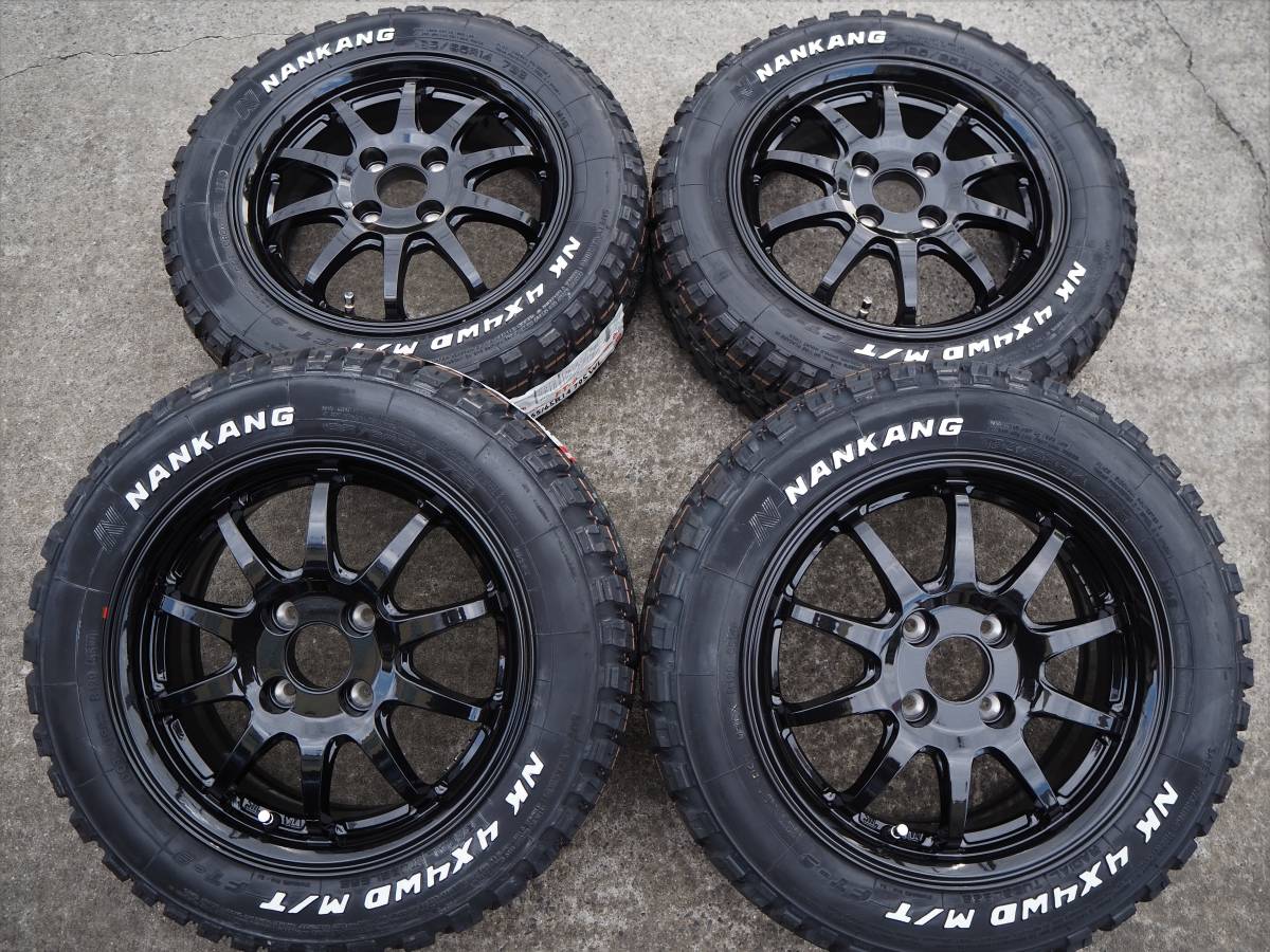 アゲトラ 4X4 カスタム 14inc 5.5J+38 4H100 軽量 ブラック スポーク 