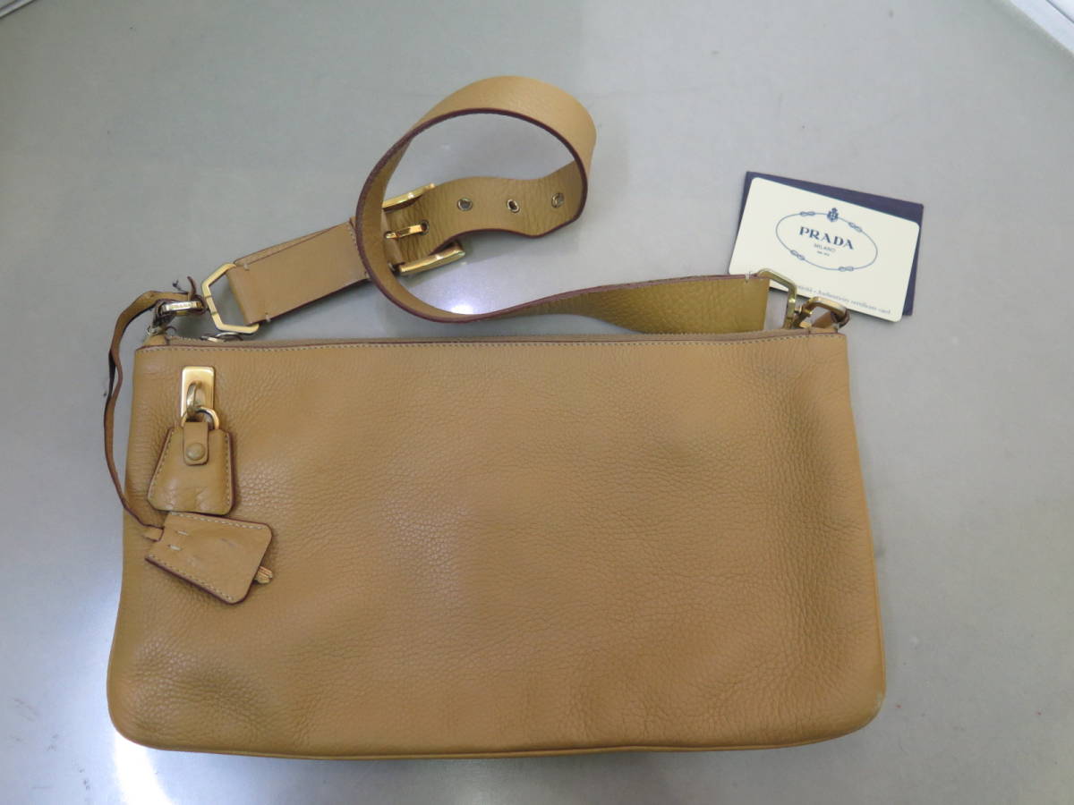 定番人気，大得価】 △##PRADA プラダ レザー ショルダーバッグ