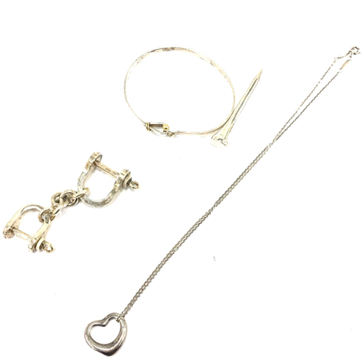 1円 ティファニー 925 SILVER オープンハート ネックレス 他