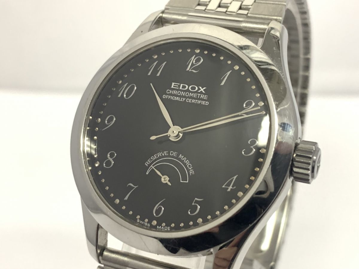 V928-I34-260◎ EDOX エドックス パワーリザーブ クロノメーター 裏 