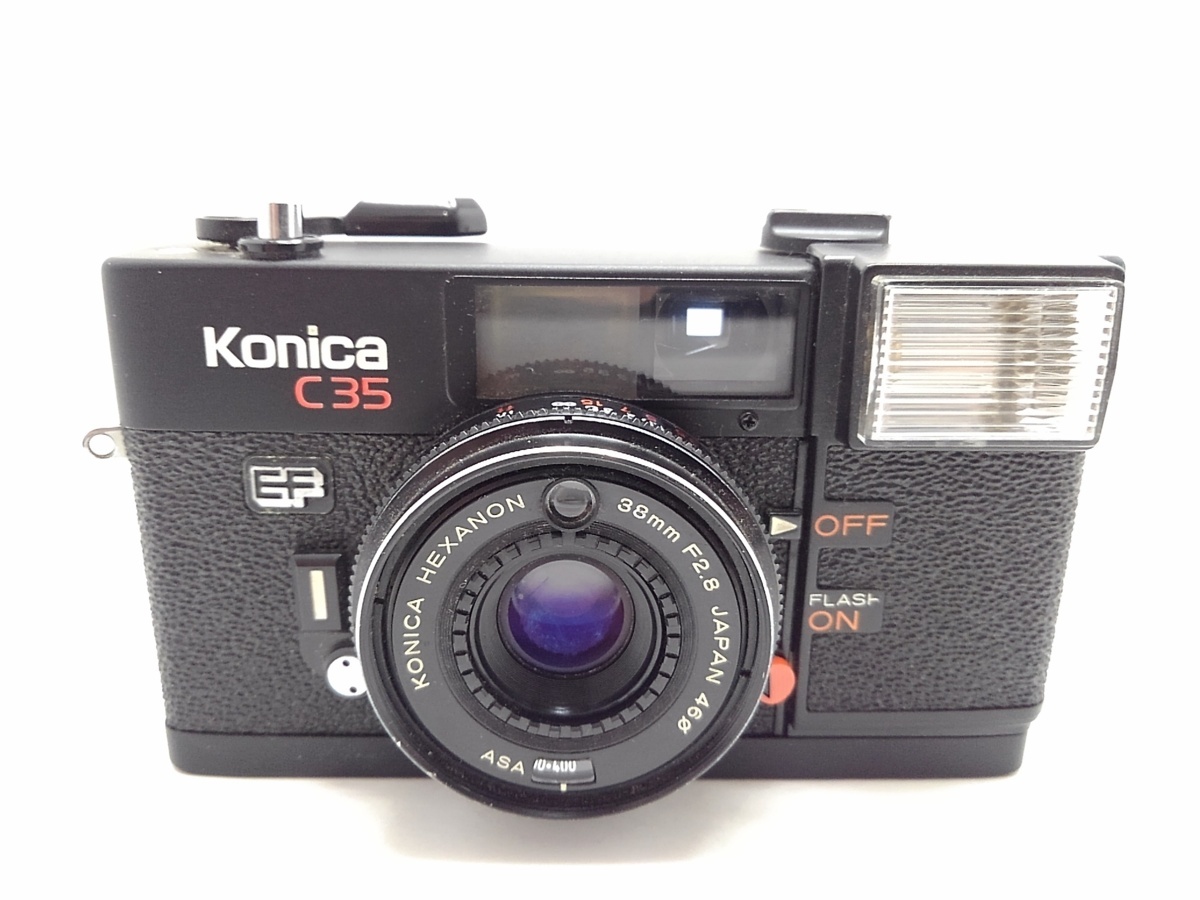 ★ハローカメラ★5028 コニカ C35 EF 38㎜ F2.8/KONICA C35(シャッター.ストロボOK) 難有 動作品 現状 1円スタ-ト 即決あり