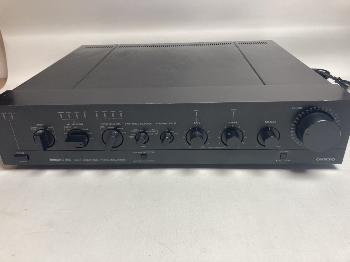 ジャンク】通電確認のみ STEREO PREAMPLIFIER ONKYO integra P-306