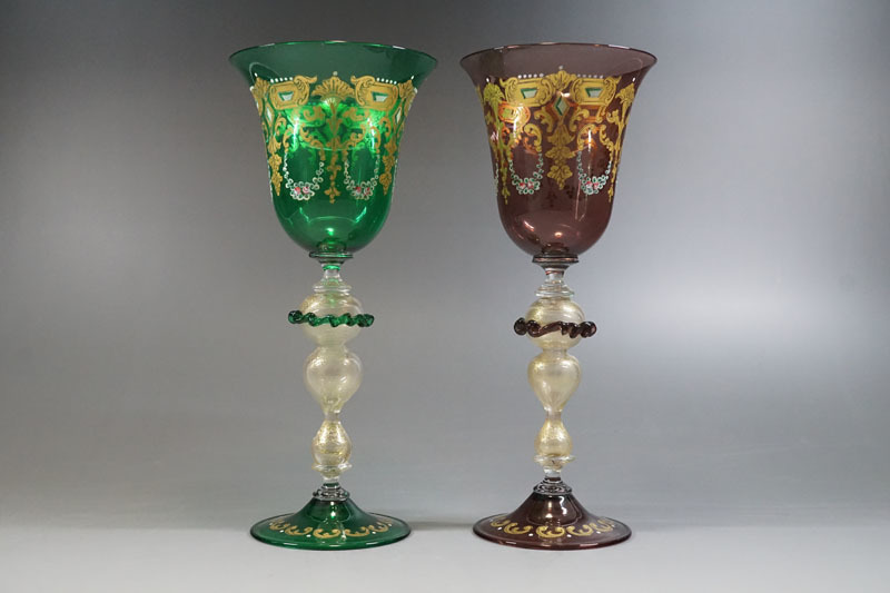 アンティークグラス ベネチアン グラス アンティーク ゴブレット 2