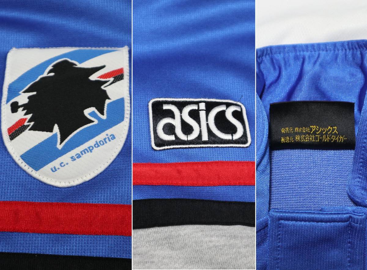 90's☆アシックス ゴールドタイガー×サンプドリア Sampdoria ハーフ