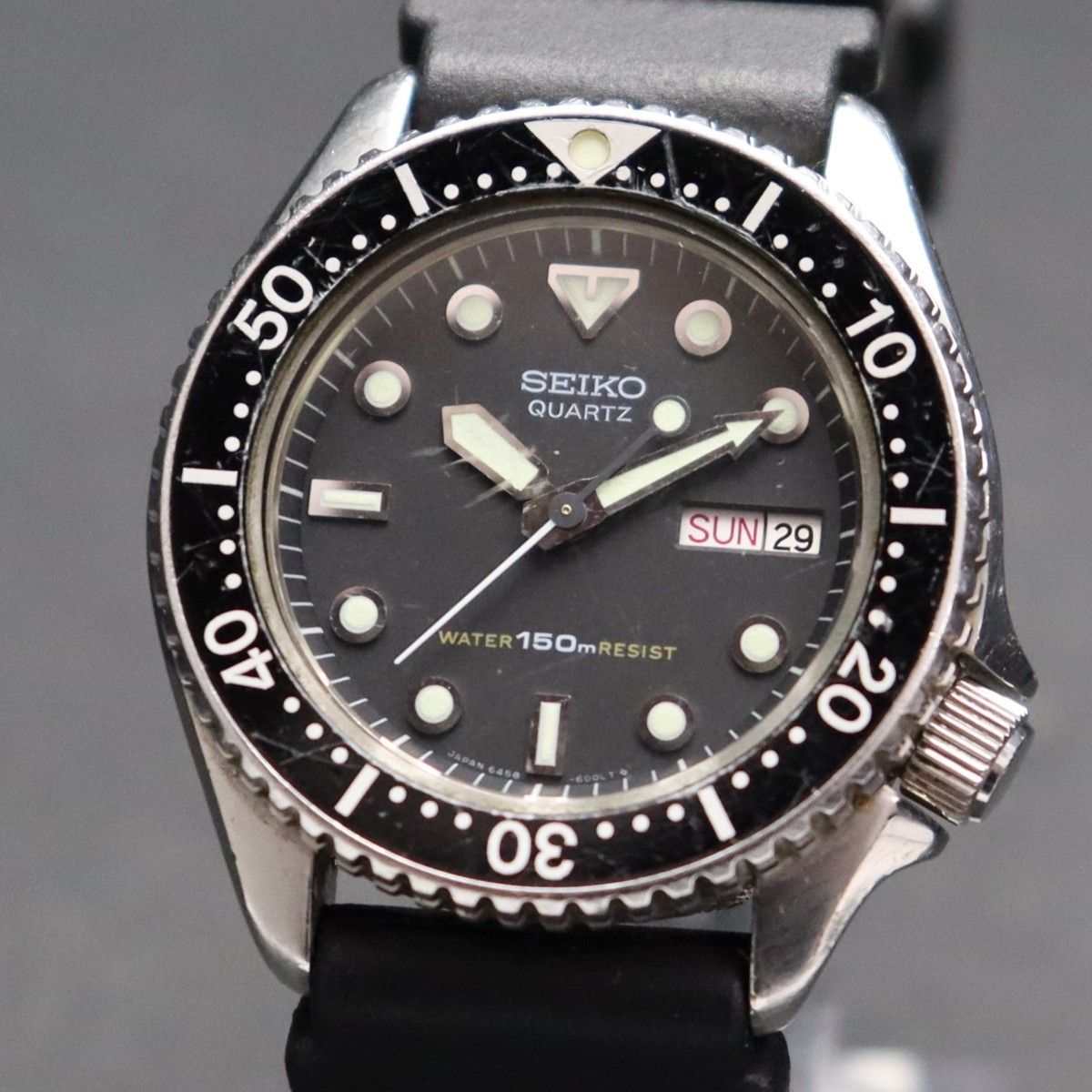 6458-6000 セイコー SEIKO ダイバー クォーツ6458-6000デイデイト 文字