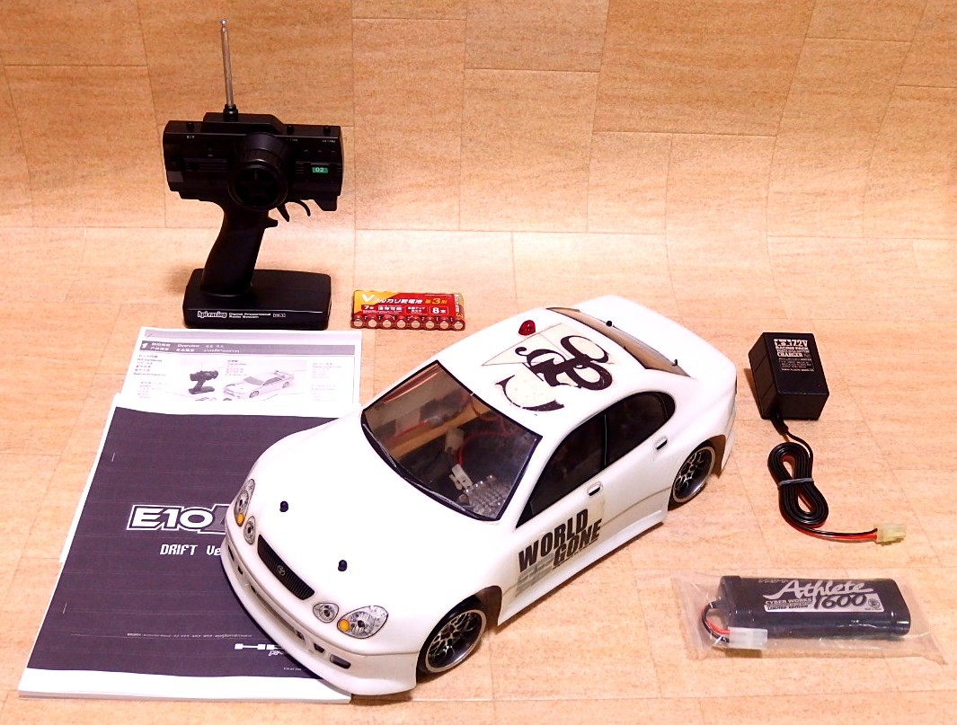 即ドリ フルセット HPI E10 ドリフト 電飾LED+ネオン管付 覆面パトカー 