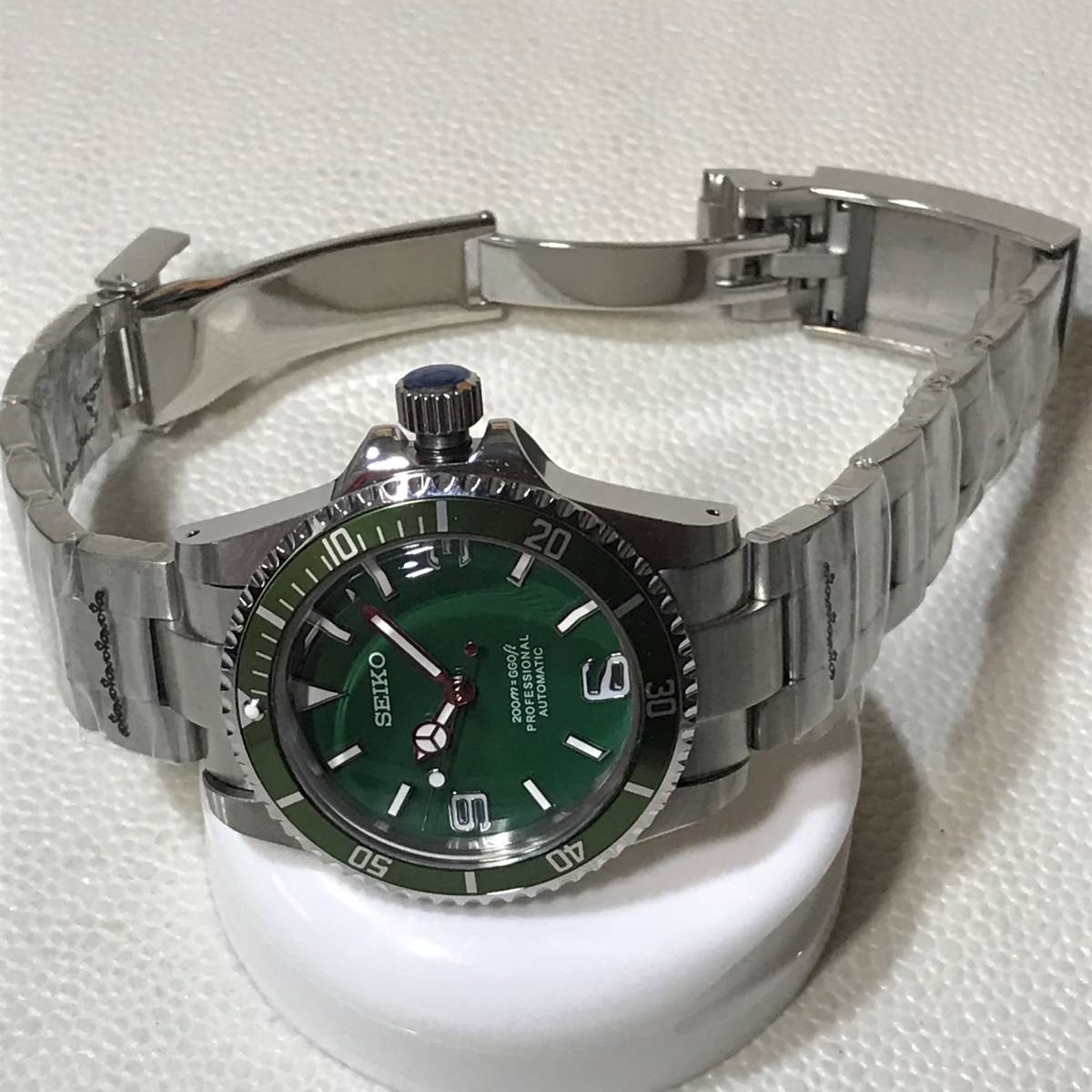 SEIKO MOD NH35 369ハルク グリーンサブ ビンテージタイプアルミベゼル