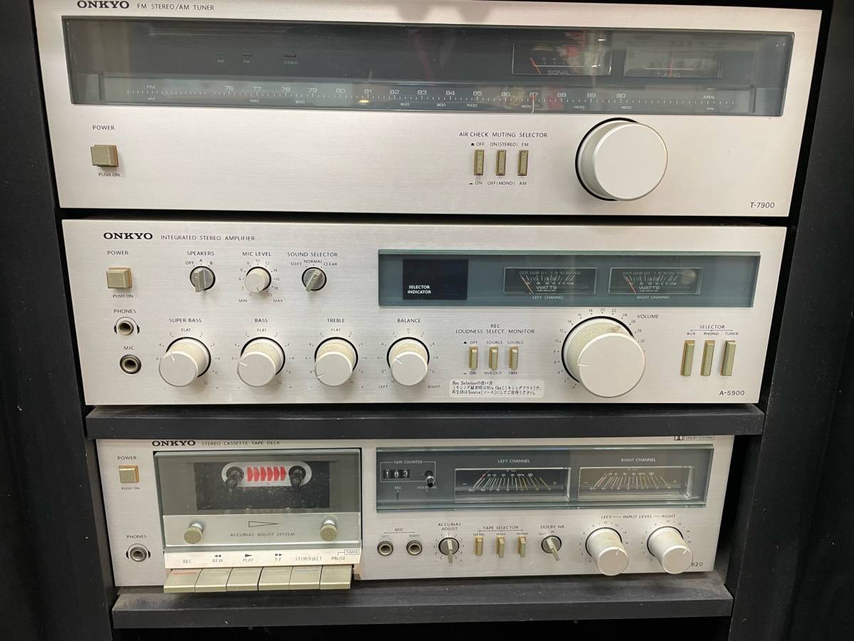 ONKYO オーディオシステム TA-5900 T-7900 A-5900 上1744 ONKYO T-7900 A-5900 TA-620 レコードプレイヤー 他まとめ