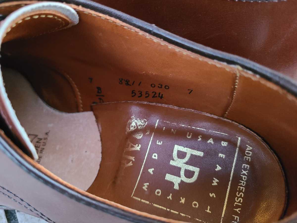 Alden 7D オールデン プレーントゥ 茶色 ブラウン 25～25.5cm