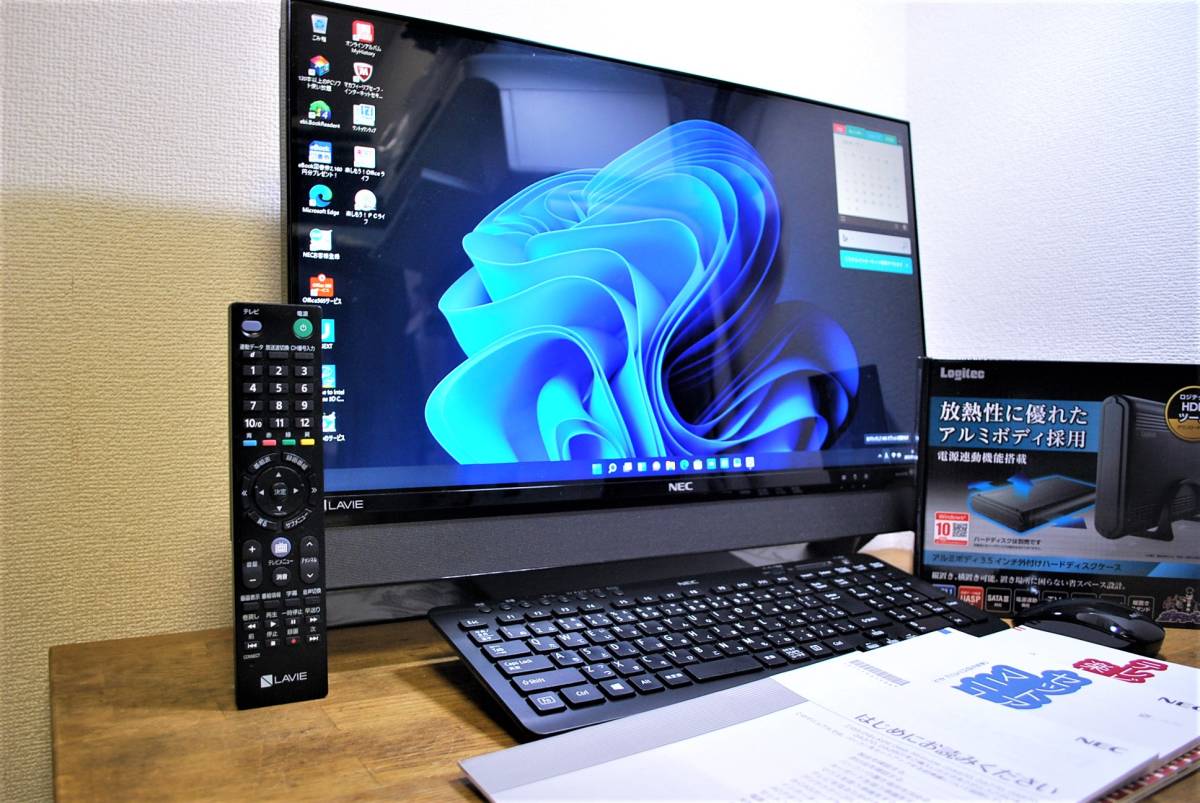 ★☆Windows11 稀少4チューナー3波TV&3Dカメラ/大容量4TB(SSD＋外付けHDD)LAVIE all in one/Corei7/16GB/Office/Blu-ray/Bluetooth/d98☆★ 株式会社プレクス