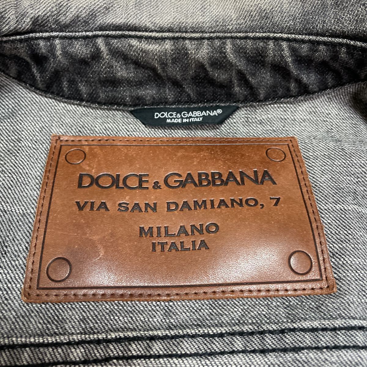 DOLCE&GABBANAドルガバ ダメージ加工デニムジャケット4ロゴ プレート ドルチェ＆ガッバーナ DOLCE&GABBANA D&G デニムジャケット Gジャン