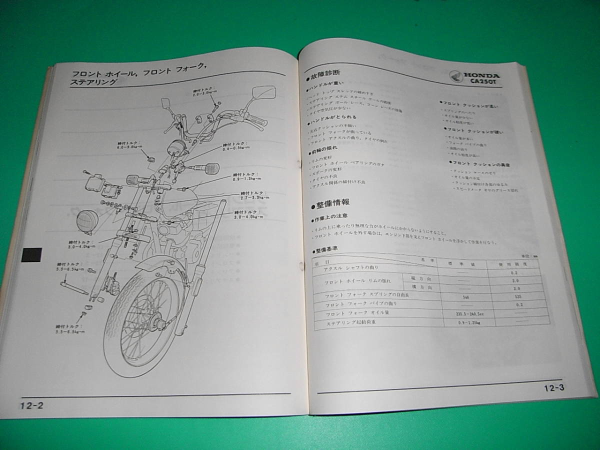 ホンダ レブル250 CA250T サービスマニュアル 故障診断・配線図等