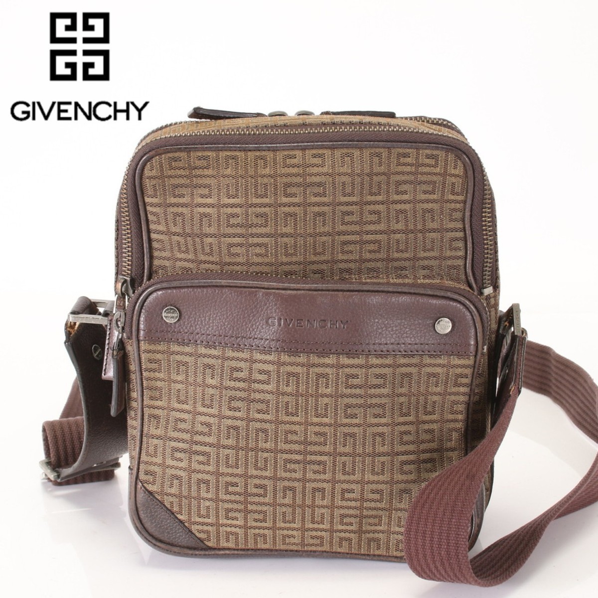 □1円□美品□GIVENCHY□ジバンシー□ロゴ 柄□メンズ□斜め掛け 