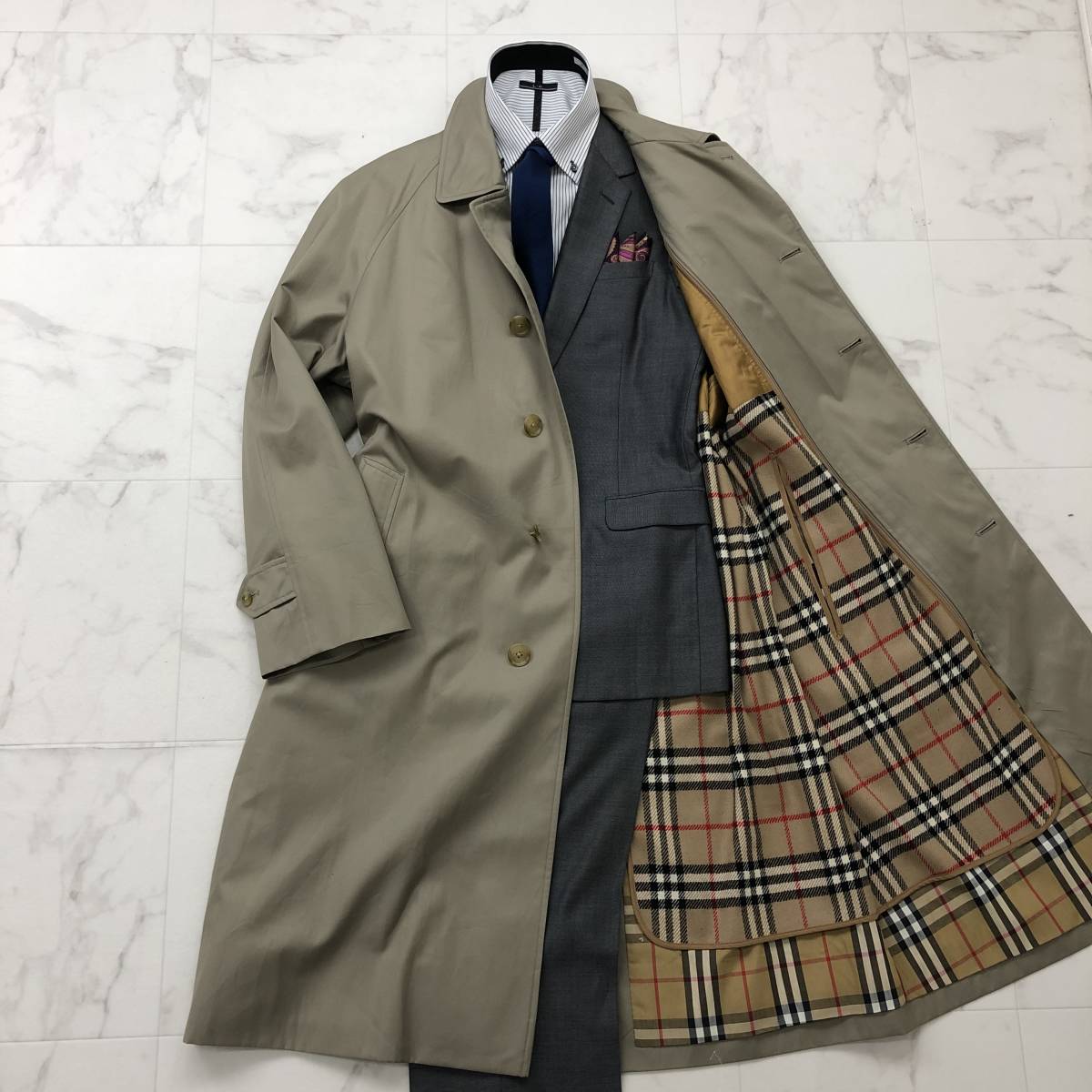  上品な高級感 バーバリー BURBERRYS ステンカラーコート メンズ L 着脱可能ライナー ビジネス 冬 トレンド ベージュ アウター F13(Lサイズ)｜売買されたオークション情報、yahooの商品情報をアー Lサイズ