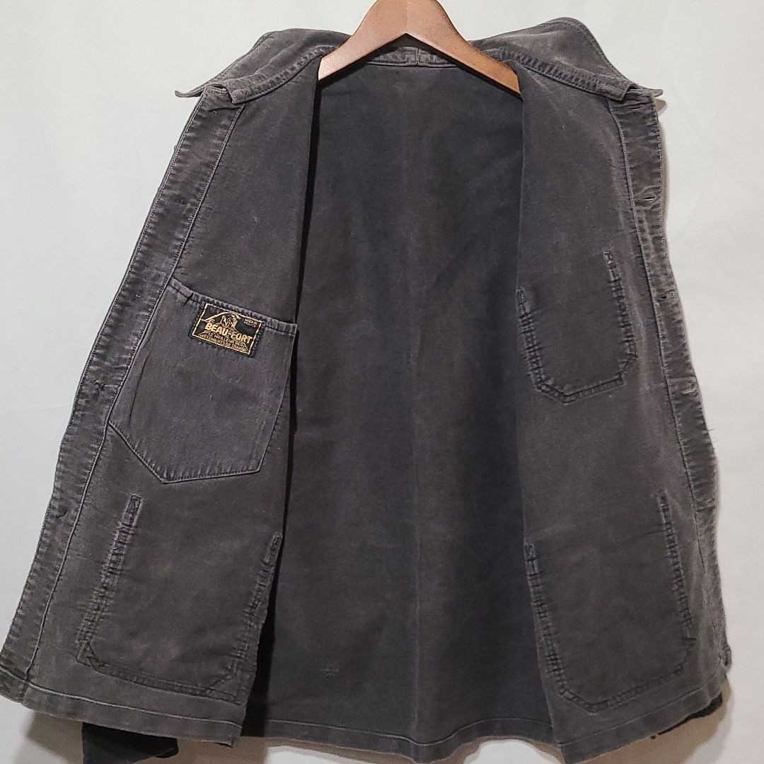 SPECIAL 50s ヴィンテージ フランス Le BEAU-FORT ブラックモールスキンカバーオール ブラックモールスキンジャケット フランス ヴィンテージ LE カバーオール 0 50s⁄ヴィンテージ⁄フランス