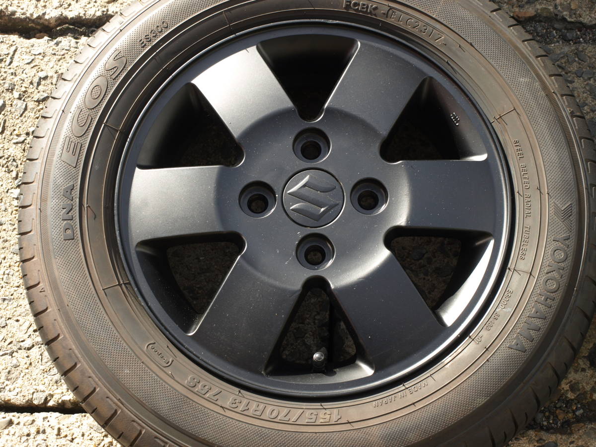 ☆ スズキ純正 13インチアルミ 155/70R13 75S YOKOHAMA ECOS ES300 6分 