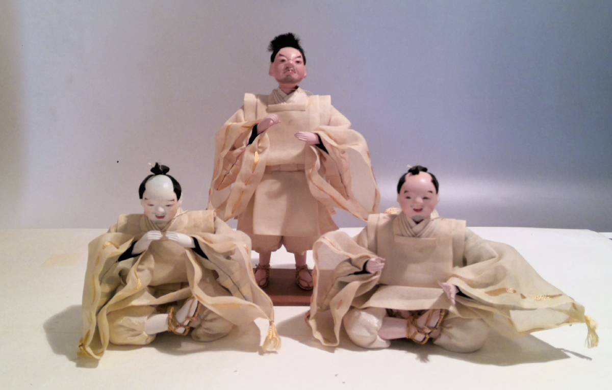 0131A 昭和初期 仕丁 雛人形 木箱入 丸平大木人形店？ 京都老舗 京人形  