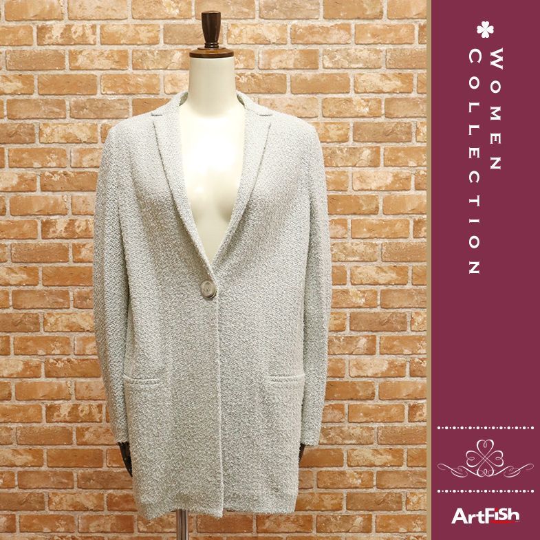 1円/春夏/FABIANA FILIPPI/IT40サイズ/コットン ツイード ジャケット イタリア製 ファビアナフィリッピ 新品/グレー/ez119/
