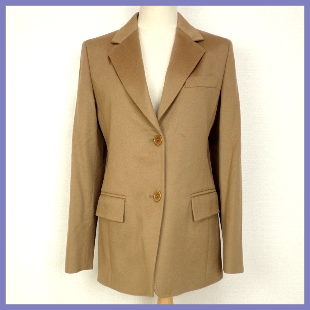 MaxMara カシミヤ100% 白タグ テーラードジャケット 金ボタン 38 安心 