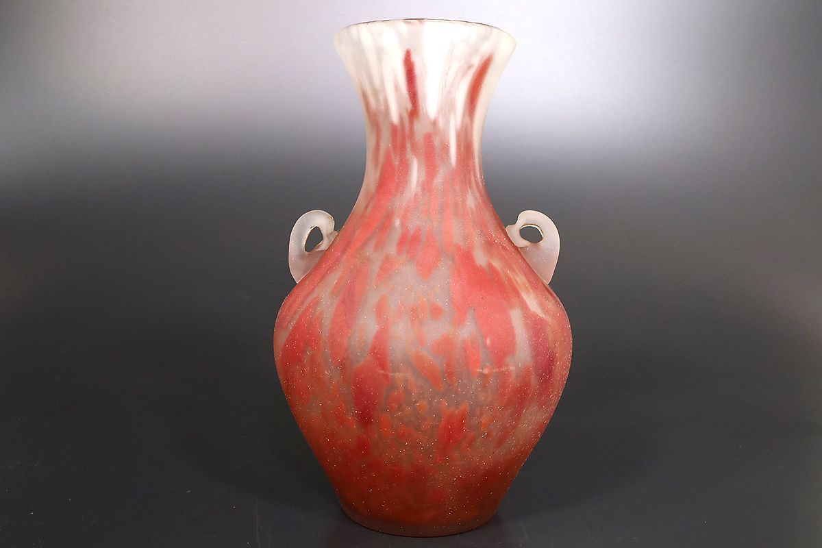 商品のインターネット 【小】真作保証 藤田喬平作 手吹耳付花瓶 花生