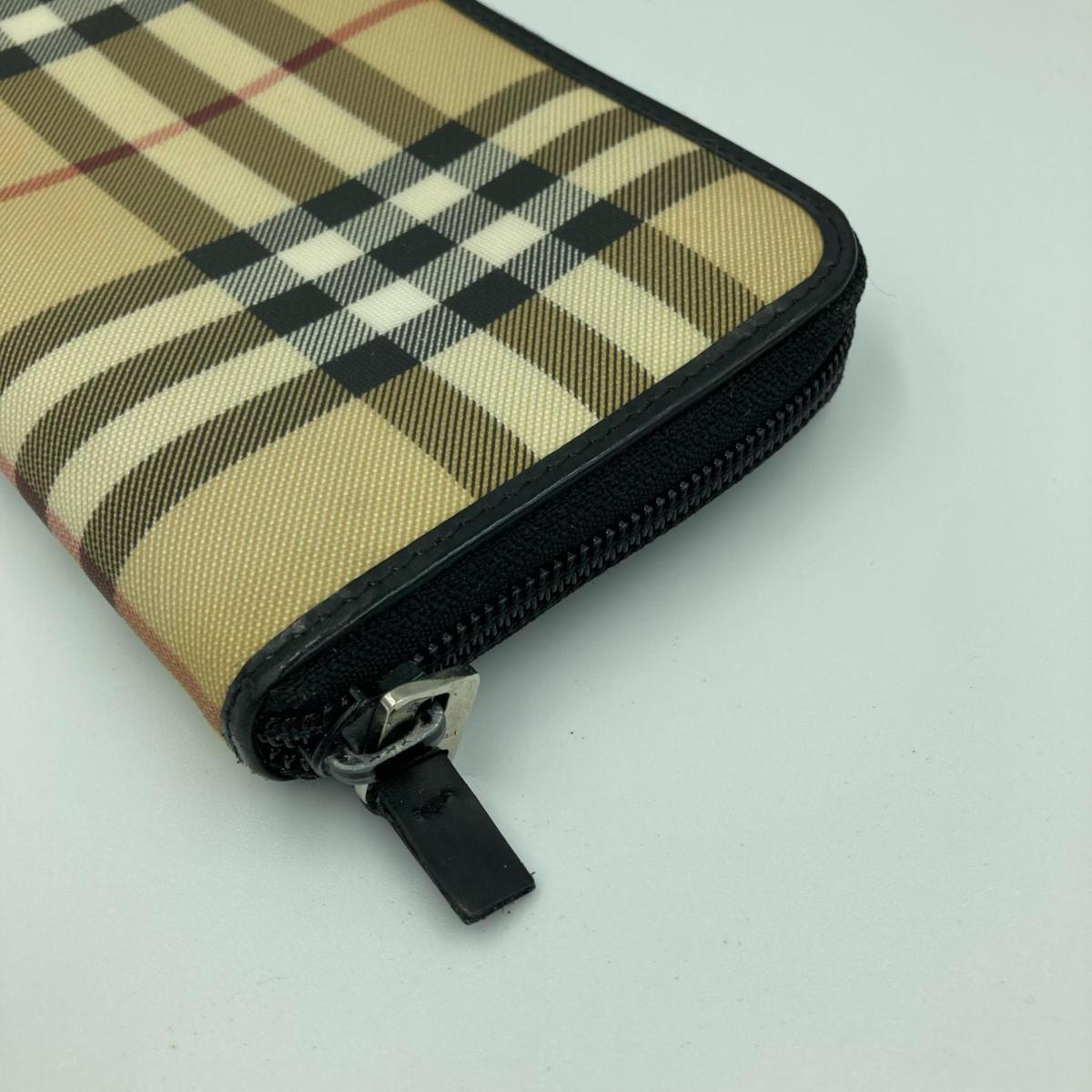BURBERRY バーバリー ノバチェック ラウンド ファスナー 財布 長財布