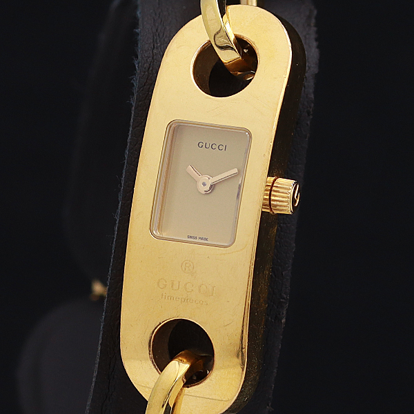 6100L 腕時計 ブレスウォッチ GUCCI⁄グッチ GP⁄レザー クオーツ