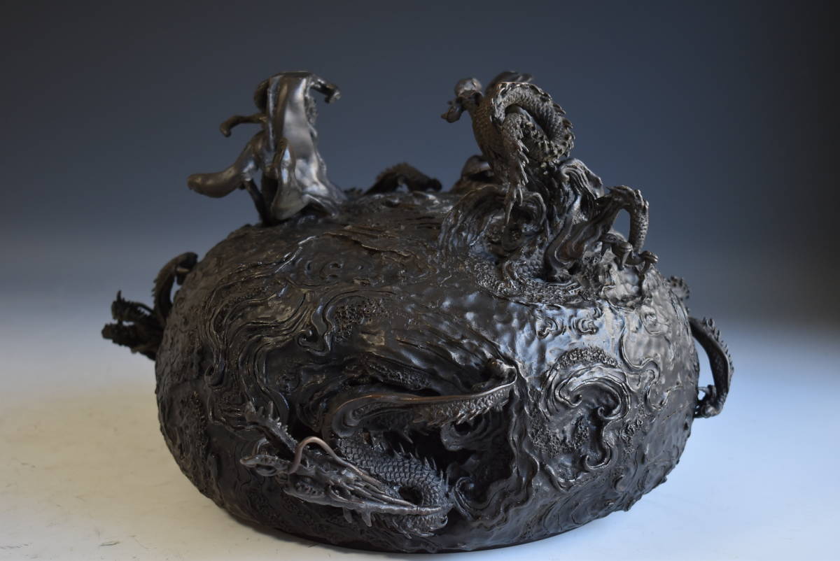 最上位作 - Yahoo!オークション 青銅古代龍巻香炉 小川処堂 超大作松永