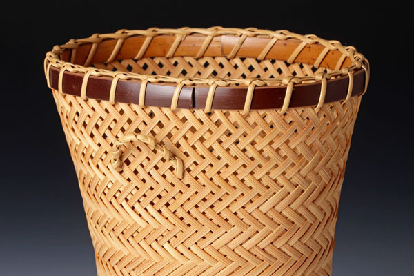 古美味】中田錦石作 花籠 銘:末廣 茶道具 保証品 Ia8Z