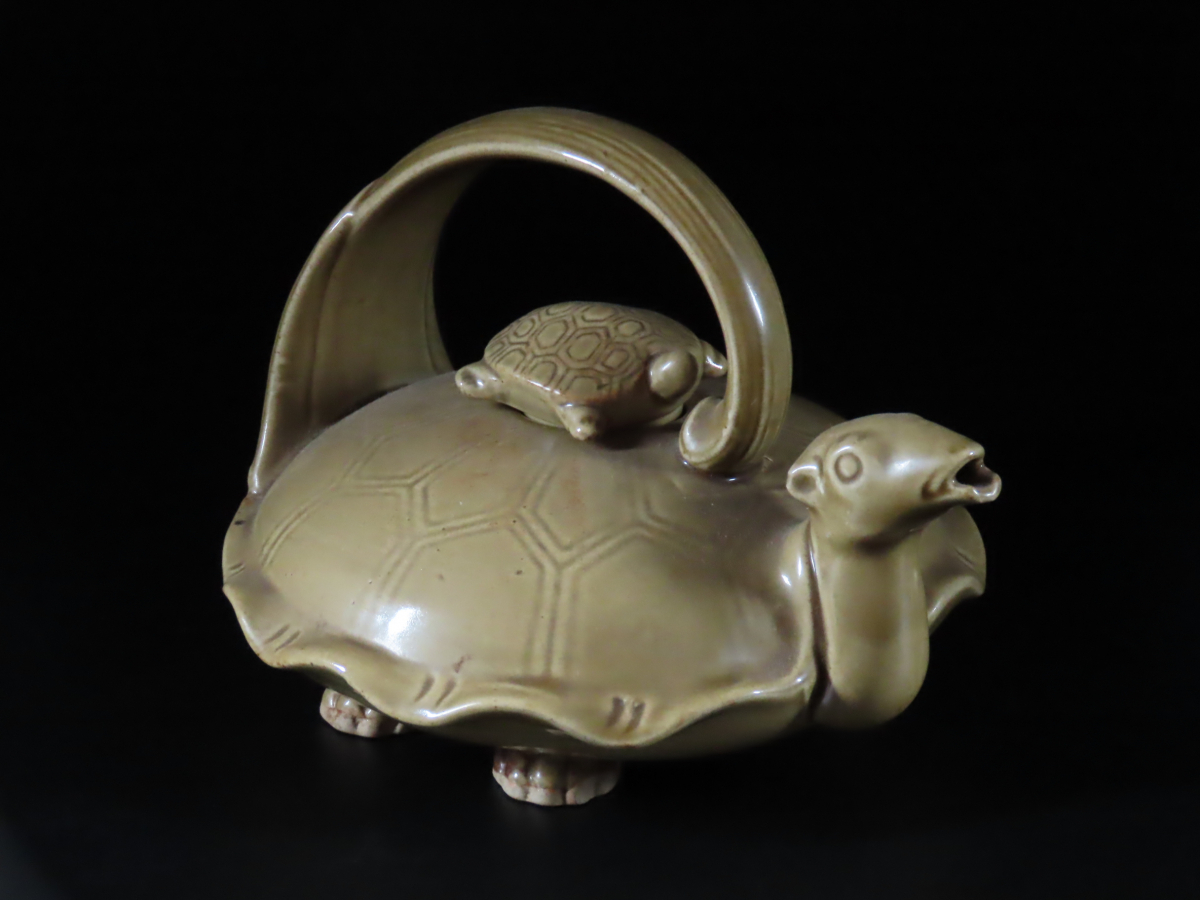 李朝高麗コレクター所蔵品 高麗青磁 花卉文 水注 急須 李朝 朝鮮