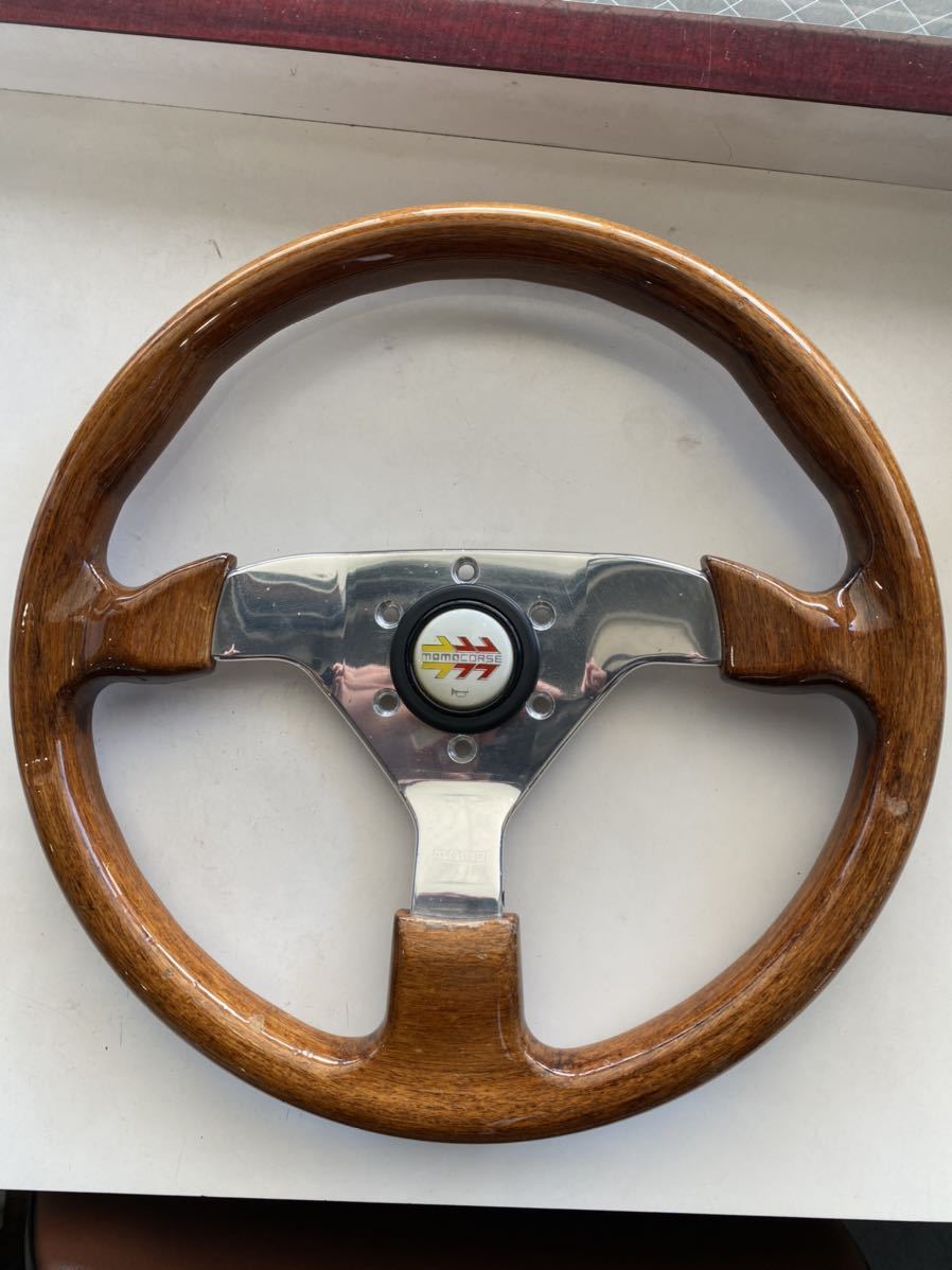 車 モモ ヴェローチェ ウッドステアリング 35パイ ダークウッド ホーン