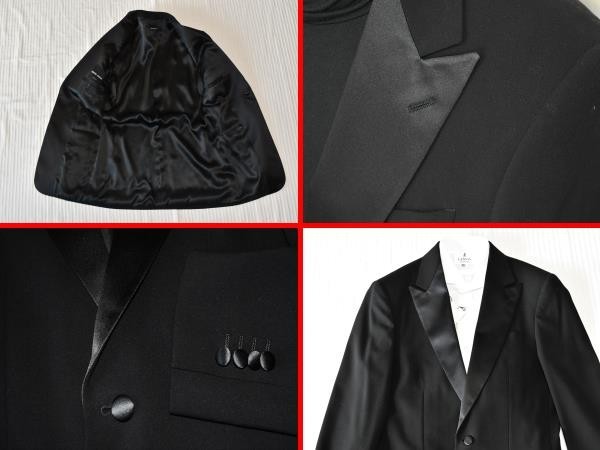 ★定価30万★新品同様★GIORGIO ARMANI★アルマーニ#特別な日に感じさせてくれるタキシードスーツ礼服#高級感ある絹仕様ライン入パンツ44/M ジョルジオ ジョルジオアルマーニ アルマーニ Tシャツ ロンT アルマーニが辿るメゾンのルーツ。現実に根ざし、進化