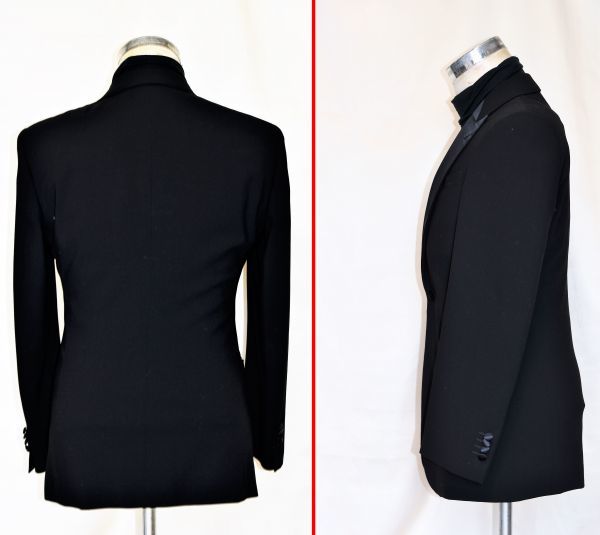 ★定価30万★新品同様★GIORGIO ARMANI★アルマーニ#特別な日に感じさせてくれるタキシードスーツ礼服#高級感ある絹仕様ライン入パンツ44/M ジョルジオ ジョルジオアルマーニ アルマーニ Tシャツ ロンT アルマーニが辿るメゾンのルーツ。現実に根ざし、進化