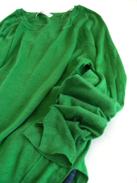 ザラ ZARA レーヨン グリーンニット 長袖 Lサイズ 緑 送料198円 ZARA 長袖 ザラ ラウンドネック カットソー ニット