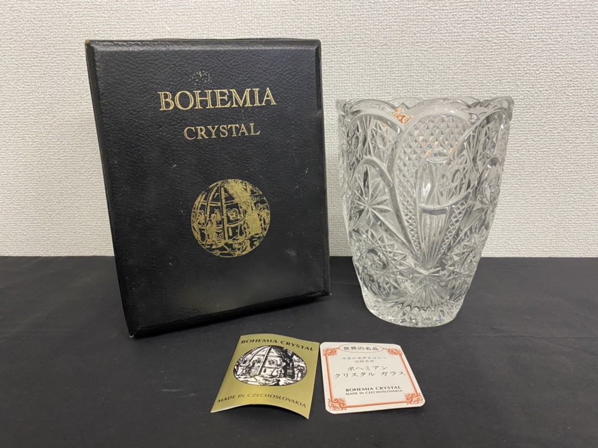  BOHEMIA CRYSTAL ボヘミア クリスタル ガラス アンティーク コレクション 工芸品 約20㎝&times;10㎝ 共箱付き 現状品(クリスタルガラス)｜売買されたオークション情報、yahooの商品情報をアーカイブ クリスタルガラス