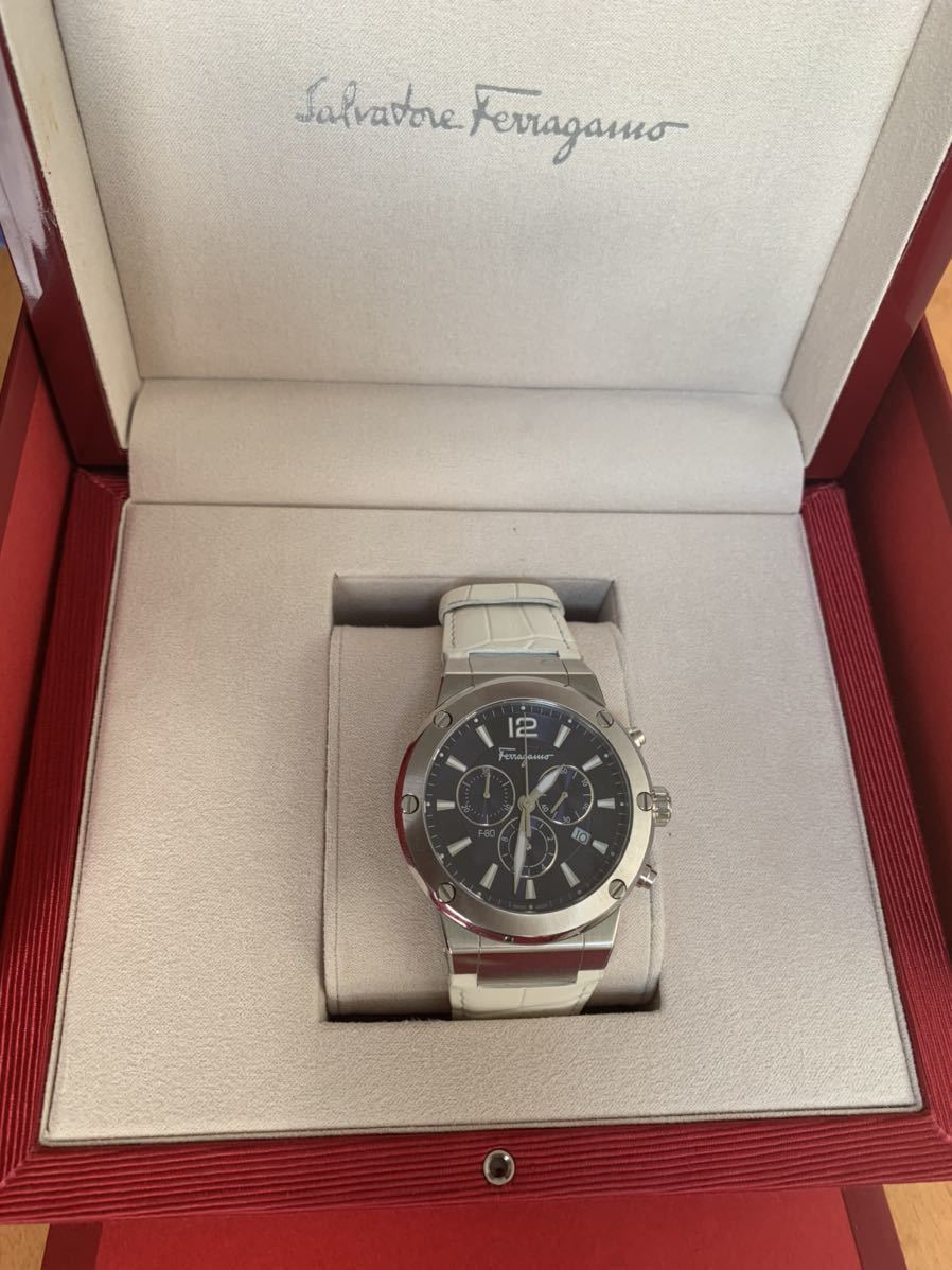 1円〜 極上Salvatore Ferragamo サルヴァトーレ フェラガモ メンズ腕時計 クロノグラフ ラグジュアリースポーツ ラグスポ F-80 SFEX00119 