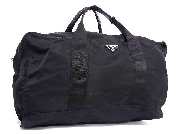 低価，大得価 1円 PRADA プラダ テスートナイロン シルバー金具 ボストンバッグ トラベルバッグ ハンドバッグ 旅行かばん ブラック系 Y7938TM(ハンドバッグ)｜売買されたオークション情報、yahooの商品情報を かばん、バッグ